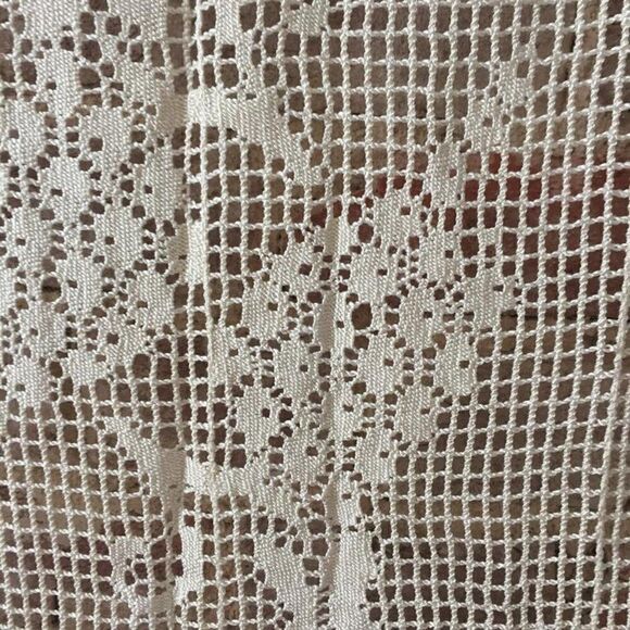 Tablecloth Vintage Handmade Chic Mesh Ivory 45x66" - Picture 4 of 5